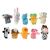 Kruzzel 10-piece animal finger puppet set, featuring a variety of plush animal characters including a rabbit, cow, and bear.
