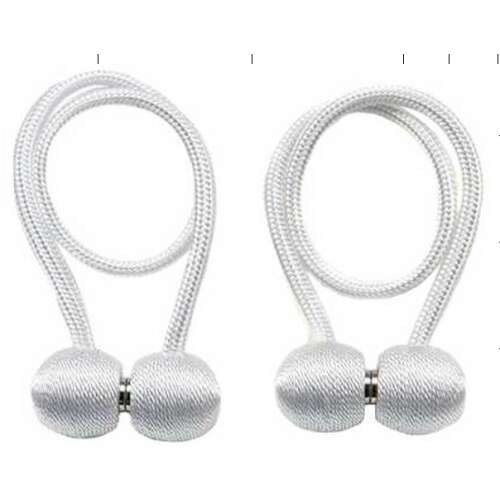 Fehér mágneses függönykötők, 2 db-os készlet