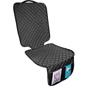 Fekete steppelt autósülés védőhuzat zsebbel, elölre vagy hátra - Nonbrand Autó üléshuzat