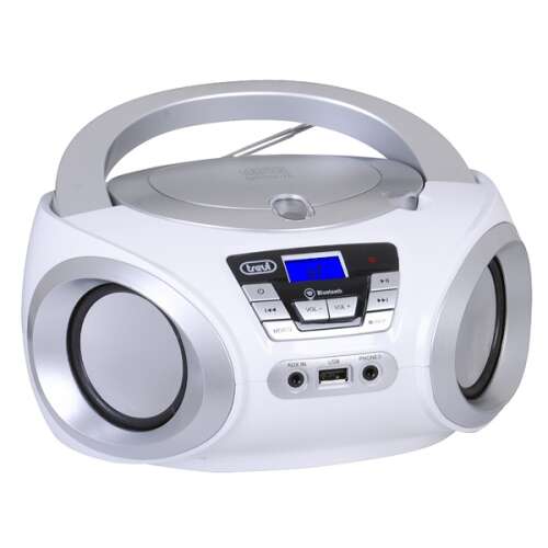 Trevi CMP 544BT tragbarer CD-Player mit Bluetooth, FM-Radio, USB- und AUX-Eingang, weiß