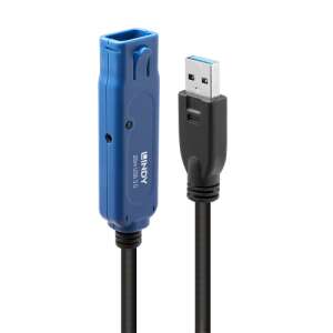 LINDY 20m USB 3.0 Active Extension Pro Black cable, USB Type A Male to USB Type A Female - Lindy