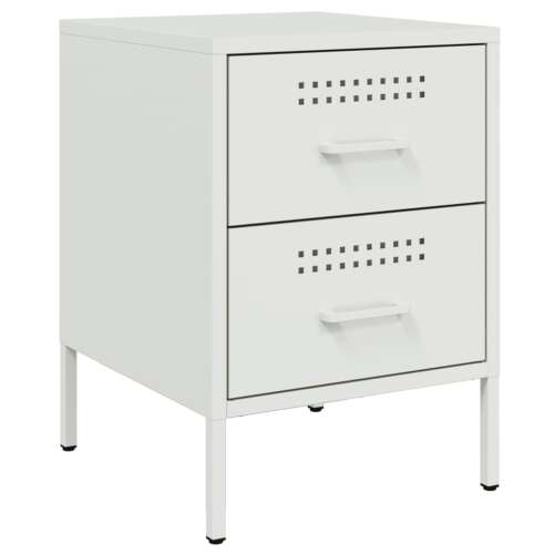 vidaXL Acél Éjjeliszekrény - 2 db - Fehér - 36x39x50,5 cm