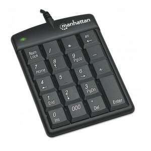 Manhattan Ultra Slim schwarzes numerisches Tastatur, 19 Tasten, USB-Anschluss, Windows-kompatibel - Numerische Tastenfelder