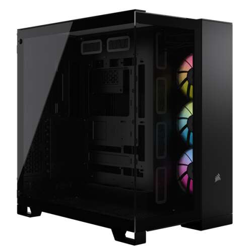 Corsair iCUE Link 6500X RGB PC-Gehäuse mit Seitenteil aus gehärtetem Glas und drei iCUE Link RX120 RGB-Lüftern
