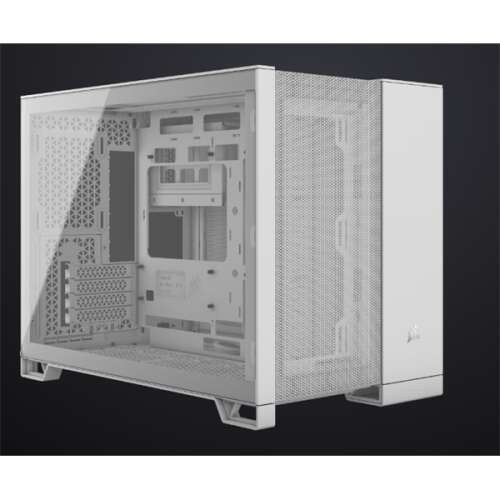 Corsair 2500D Airflow Weißes PC-Gehäuse mit Seitenteil aus gehärtetem Glas