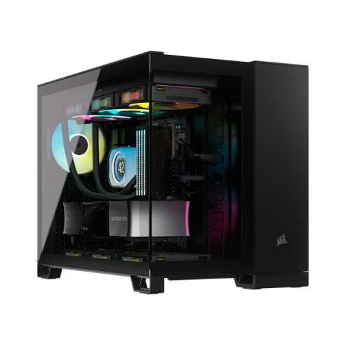 Corsair iCUE Link 2500X RGB PC-Gehäuse, schwarz, gehärtetes Glas, Seitenansicht