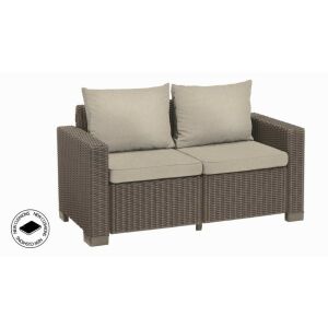 Keter California cappuccino 2 személyes kerti kanapé párnákkal - Kerti pad
