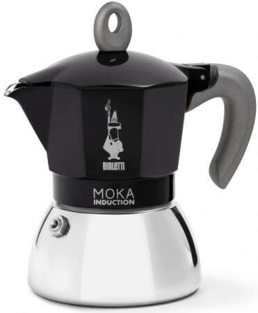 Bialetti Moka Induction 6934 Kotyogós kávéfőző 4 csészés - fekete-ezüst