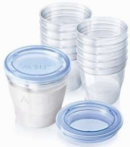 Sistem de depozitare a laptelui matern Avent Via 10pcs 30205521 Cupe de colectare a laptelui, recipiente pentru lapte