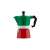 Bialetti Moka Express stovetop espresso maker, green and red, front view