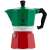 Bialetti Moka Express stovetop espresso maker, green and red, made in Italy