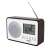 Camry Premium CR 1153 digital radio, white and brown, with clock, calendar, and thermometer