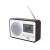 Camry Premium CR 1153 digital radio, white and brown, with clock, calendar, and thermometer