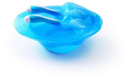 BabyOno fedeles tányér kanállal és villával #kék 30205675
