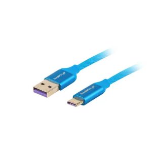 Niebieski kabel Lanberg USB-C do USB-A, 0,5m - Kabel USB