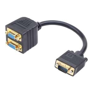 Gembird CC-VGAX2-20CM VGA (Stecker) auf 2x VGA (Buchse) Adapter, VGA Splitter, VGA Kabel, 2x VGA Ausgang - Gembird VGA-Kabel