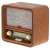 Side view of the Camry CR 1188 retro radio, showing the wooden finish and the speaker grille