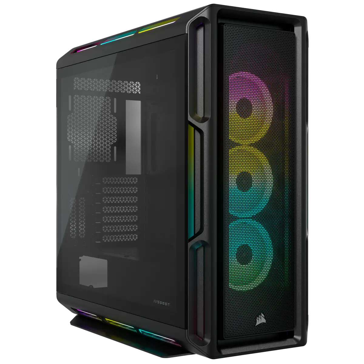 Corsair icue 5000t rgb tempered glass mid-tower smart case black