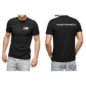 Fekete Mastroweld férfi póló, Mastroweld logóval a háton és kis logóval az elején - Munkás póló