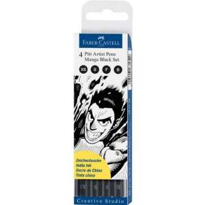 Faber-Castell Pitt Artist Pens Manga Black Set 4 sztuk, w tym XS, S, F i B - Filctoll