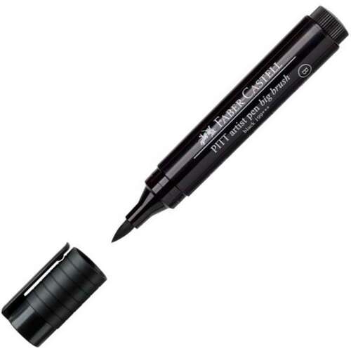 Faber-Castell Pitt Művész Filc Nagy Ecset Fekete B, alkoholos filctoll ecsettel