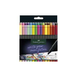 Faber-Castell 30-teiliges Grip Filzstift-Set, 0,4 mm, Pastell- und Neonfarben - Schulanfang, Schulmaterialien