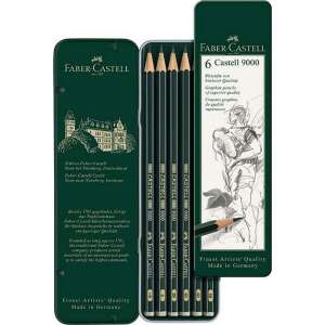 Faber-Castell 9000 Bleistifte, 6er Set, Künstlerqualität, hergestellt in Deutschland - Stifte & Bleistifte