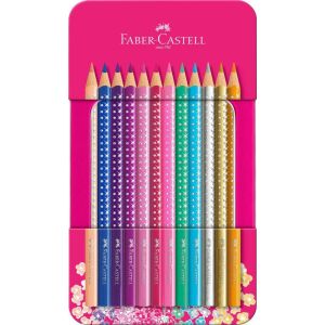 Faber-Castell Sparkle Buntstift Set - 12 Stück im Metalletui - Faber-Castell Farbstifte