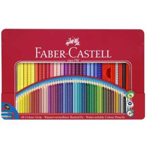 Faber-Castell Colour Grip Wasservermalbare Buntstifte, 48 Farben, in einer Metalldose - Farbstifte