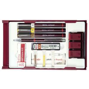 Rotring Isograph műszaki rajztoll szett, 3+1 college szett, tartalmaz 0,25mm, 0,35mm, 0,50mm tollak és kiegészítők - Rotring