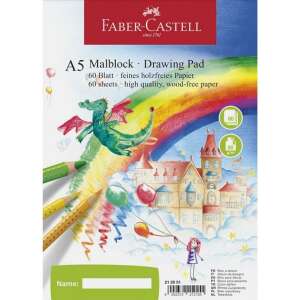 Faber-Castell A5 Malblock Zeichenblock, 60 Blatt, hochwertiges, holzfreies Papier - Hefte