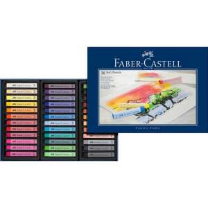 Faber-Castell Creative Studio 36 miękkich pasteli, zestaw 36 pasteli olejnych w pudełku, artykuły plastyczne do rysowania i szkicowania - Narzędzie do rysowania