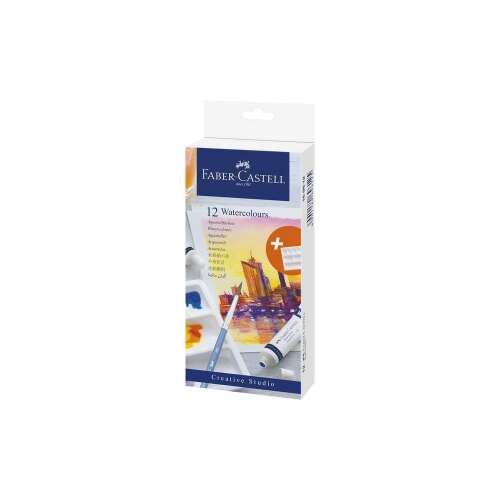 Faber-Castell Creative Studio vízfesték készlet, 12 tubus, 12x9ml, keverő palettával