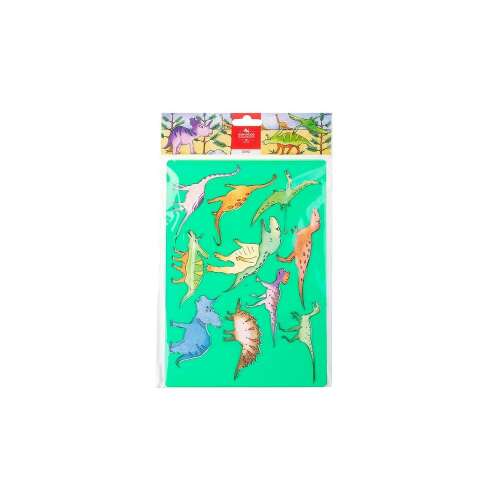 Koh-I-Noor Dino rajzolósablon, újrafelhasználható műanyag sablon dinoszaurusz formákkal gyerekeknek