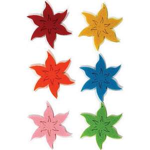 6 darabos filc virág forma, 6cm, Pentart - Filcfigura