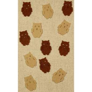 12 darabos mini filc bagoly figura csomag, barna és bézs színben, Pentart márka - Filcfigura