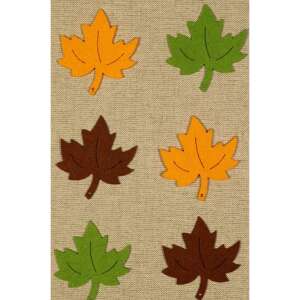 6 darabos filc levél szett, 6cm átmérőjű, vegyes színekben, tökéletes kézműveskedéshez és dekorációhoz - Filcfigura