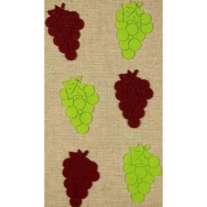 6 darabos filc szőlő figura, vegyes színben, Pentart márka - Filcfigura