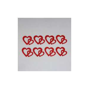 Filcfigura - Dupla szív kicsi, piros