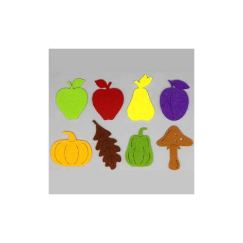 Filcfigurák készlet, őszi vegyes, alma, körte, tök, gomba, levél és még sok más, tökéletes kézműveskedéshez és dekorációhoz