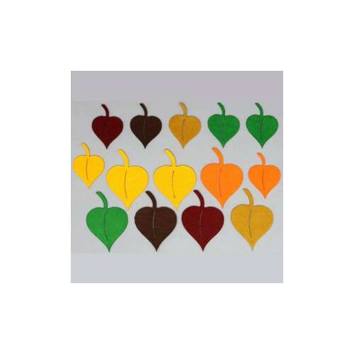 Filcfigura - Levél őszi vegyes színben