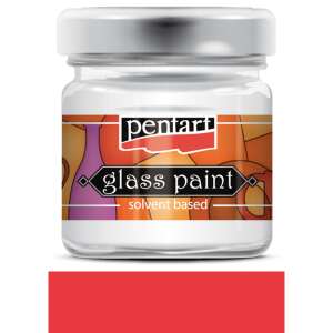 Pentart Üvegfesték - Élénkpiros - Oldószeres - 30ml