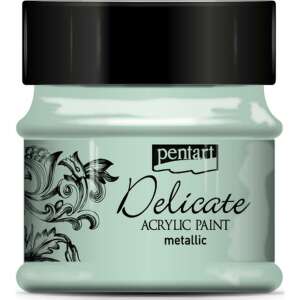 Pentart Delicate Metál Akrilfesték, 50ml, menta zöld - Iskolakezdés, iskolaszer