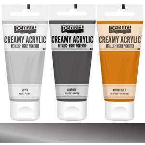 Pentart Krémes akrilfesték metál 60 ml rokokóezüst