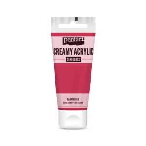Pentart Krémes Akrilfesték, 60ml, Kárminvörös, félig fényes, erősen pigmentált - Pentart