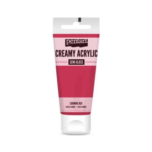 Pentart Krémes Akrilfesték, 60ml, Kárminvörös, félig fényes, erősen pigmentált