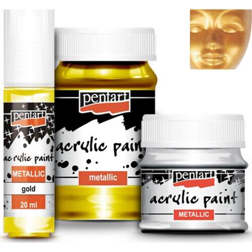 Pentart Metál akrilfesték 50 ml csillogó arany