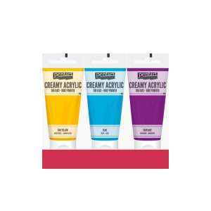 Pentart Krémes Akrilfesték Szett, 3 szín: Nap Sárga, Kék, Padlizsán - Pentart