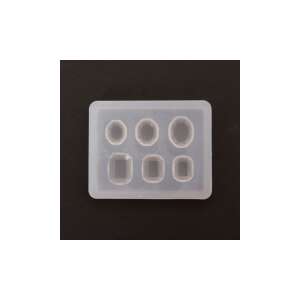 Professzionális szilikon öntőforma, átlátszó, körök és négyzetek 4 x 5 x 0,5 5db