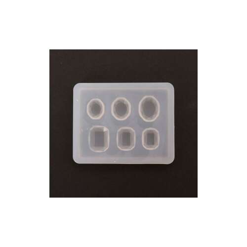 Szilikon öntőforma gyanta öntéshez, 5 darabos, kerek és négyzet alakú formákat tartalmaz, Pentart márka
